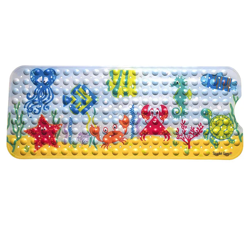 

100*40 см милые Мультяшные антискользящие ПВХ коврики для ванной прямоугольной формы с присоской Антибактериальный ковер для ванной комнаты ...