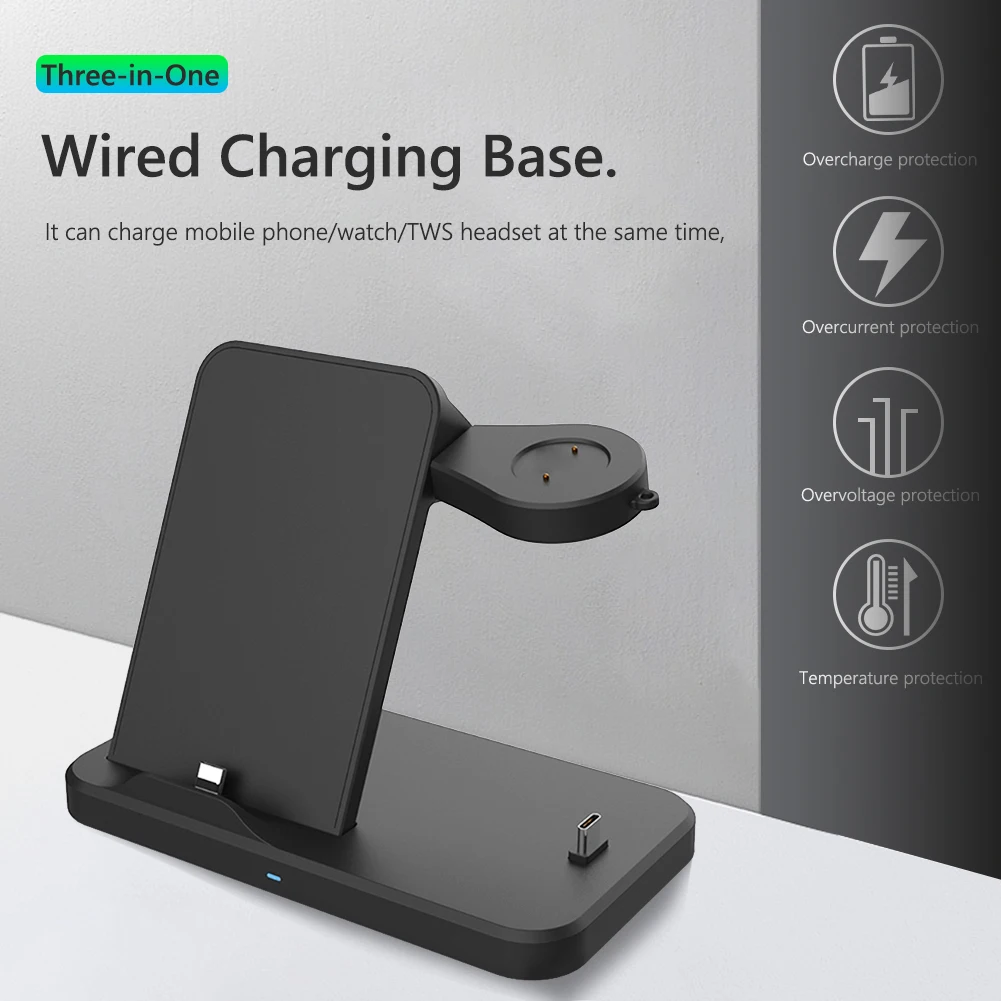 

3 in 1 Phone Watch Earbud Charger for HUAWEIGT 2e/GT 2/GT,HONOR Magic 2Smartwatch Charging Station Power Supply Dock Stand Acces