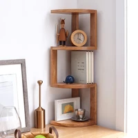european style simple solid wood storage shelf corner bookcase home oak desk desktop wooden bookshelf partition storage rack