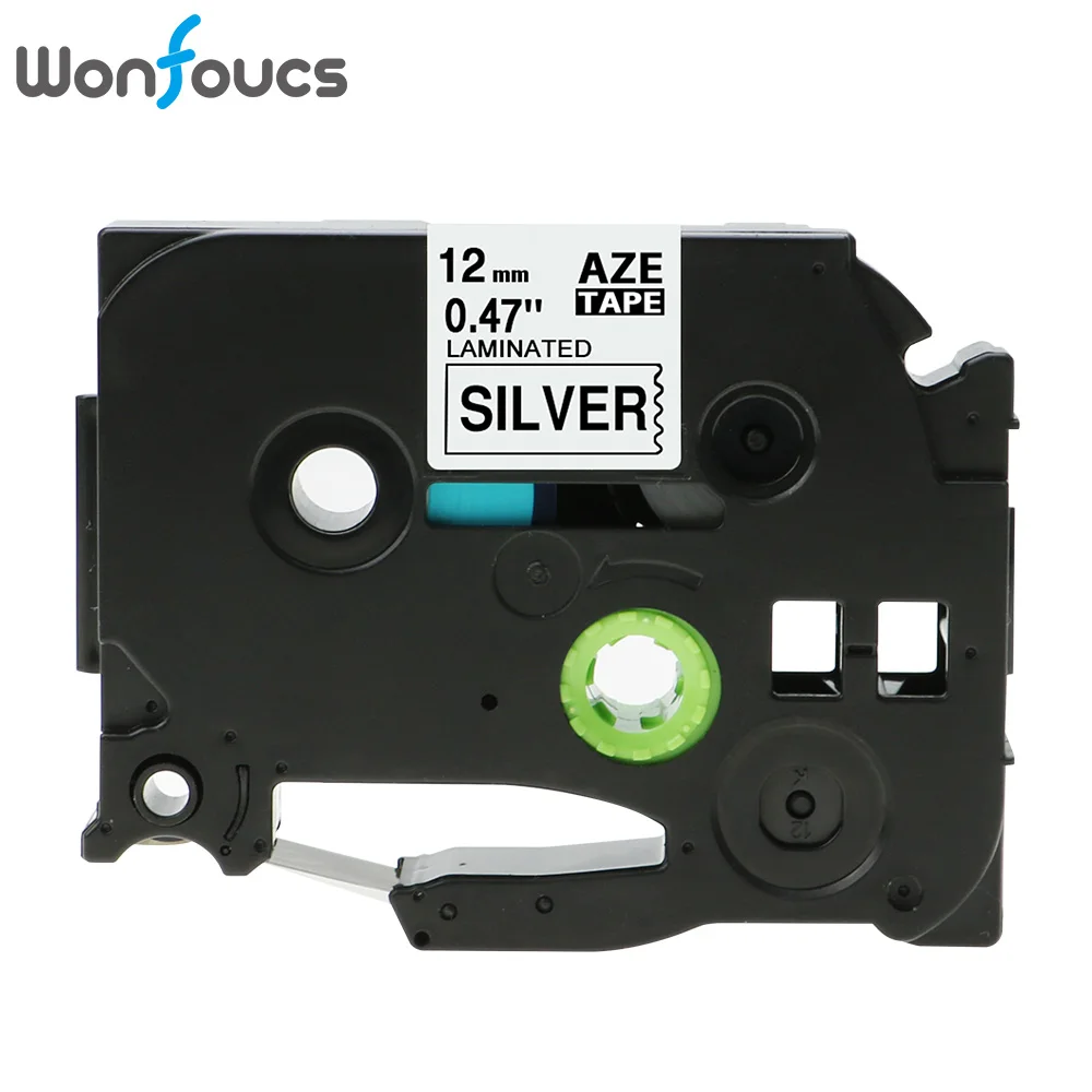 Black on Sliver Wonfoucs совместимый TZe231 Brother tze ленты tz231 tze-231 tz131 для P-сенсорный принтер PT-D210 12 мм ленты с лейблом этикетки кассеты - Цвет: Black on Sliver