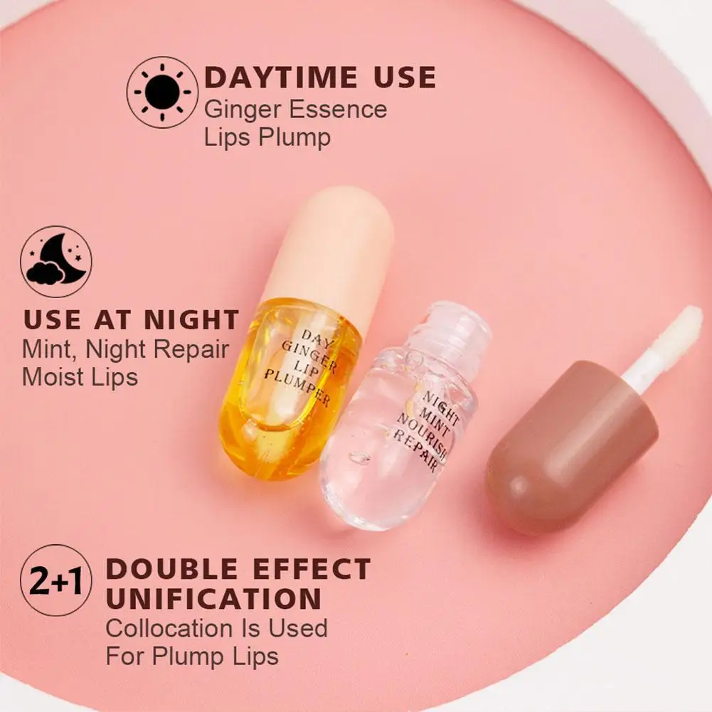 

Day Night Instant Volume Lips Plumper Oil Moisturizing Repairing Reduce Lip Fine Line Cosmetics Sexy Lip Plump Enhancer Makeup