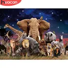 Алмазная 5d картина HUACAN со слоном, мозаика сделай сам с животными, полная выкладка, круглая вышивка крестиком, Лев, настенное искусство