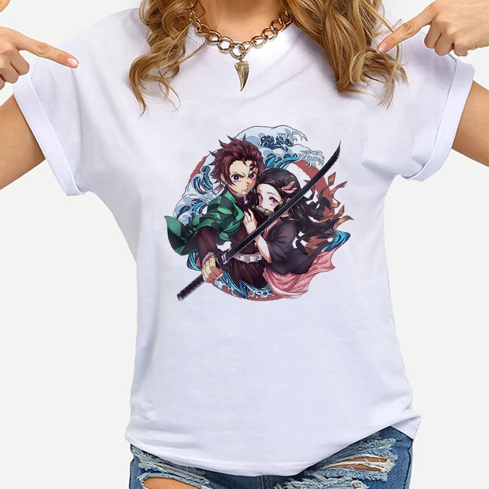 

Demon Slayer Kimetsu No Yaiba Men/Women T-shirts Tee Shirt Couple Anime Fashion Valentine's Day 2021 Summer Short Sleeve Trend