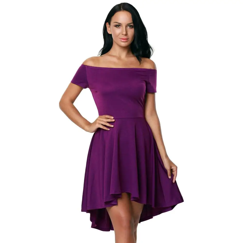 

Black Women's Dress 2020 Summer Sexy One-line Collar Short Sleeve Dress Off Shoulder Evening Gown Dresses for Women Dropshipping