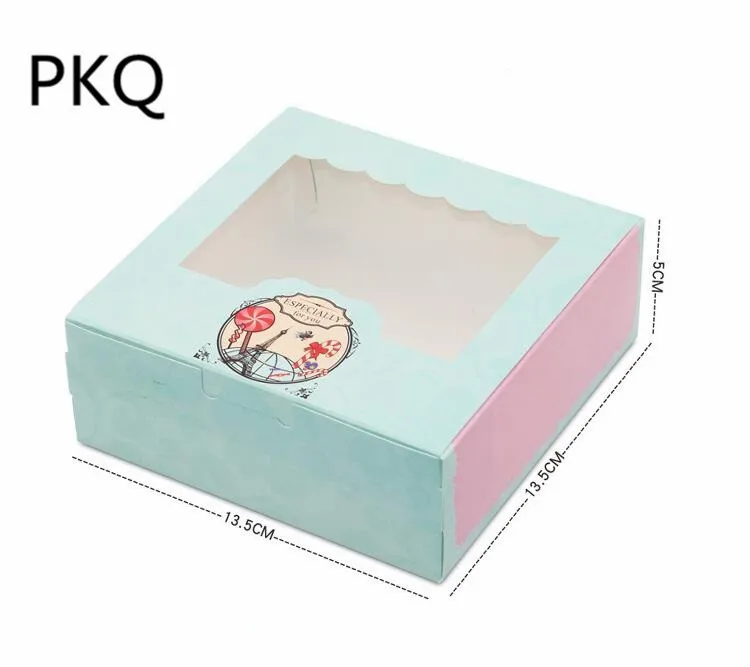 10 шт крафт коробка для торта с пластиковым отверстием ремесло выпечки бумажная