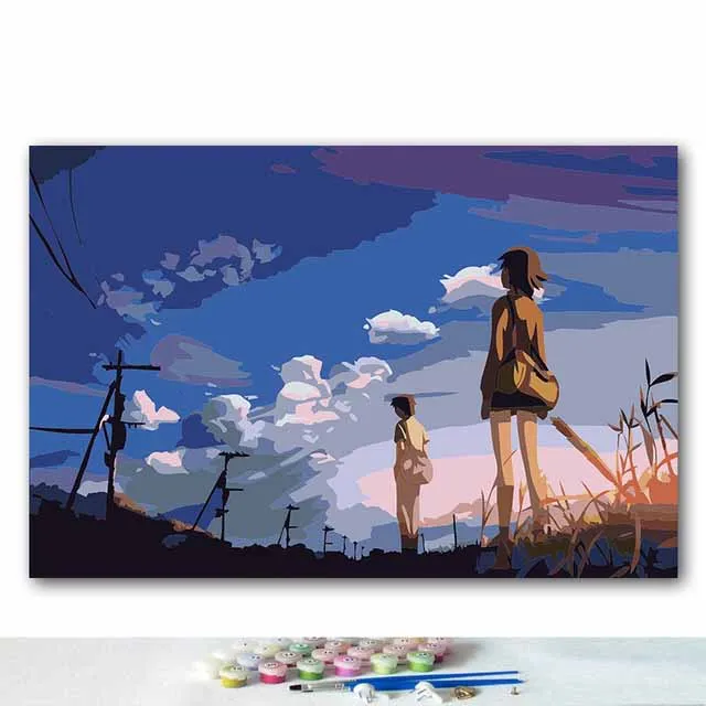 

by numbers with colors 5 Centimeters per Second Xinhaicheng picture drawing painting by numbers framed