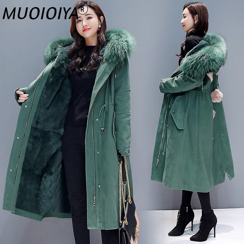 

Fashion Winter Jacket Women Clothes 2022 Korean Padded Warm Long Coat + Large Fur Hooded Print Ladies Coat Hiver TF81150