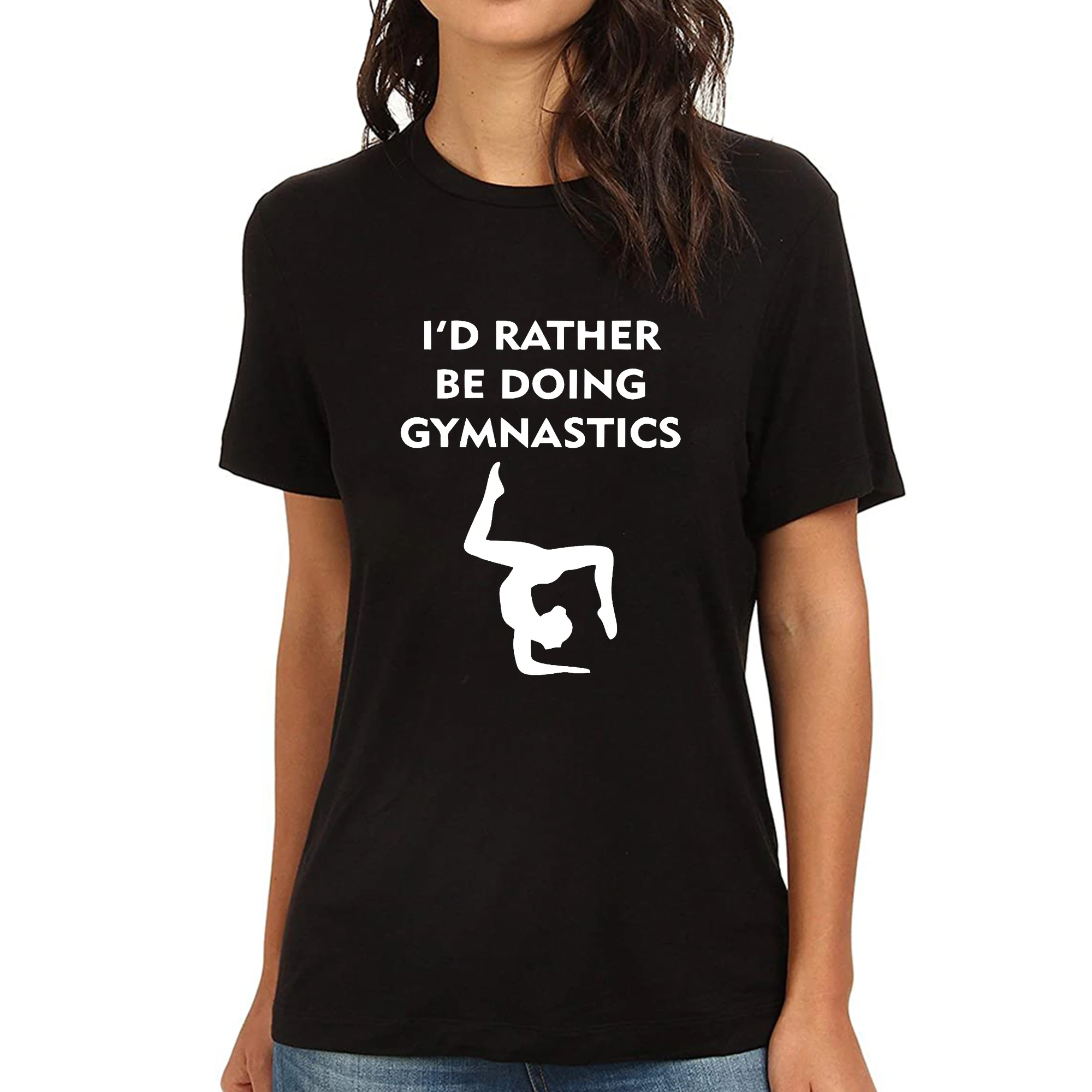 

Lyprerazy Women's i'd rather be doing gymnastics Funny Printed T-Shirt
