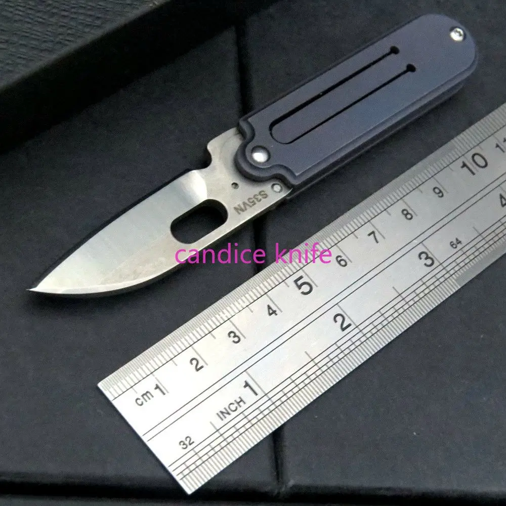 Высококачественный складной карманный нож с титановой ручкой лезвием из камня