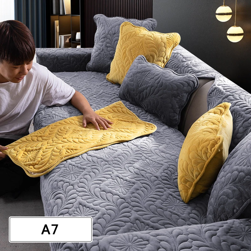 

Nordic Sofa Cover Solid Color Non-Slip Sofa Mat Cover Modern Universal Sofa Covers For Living Room Couch Cover Sectional Sofa