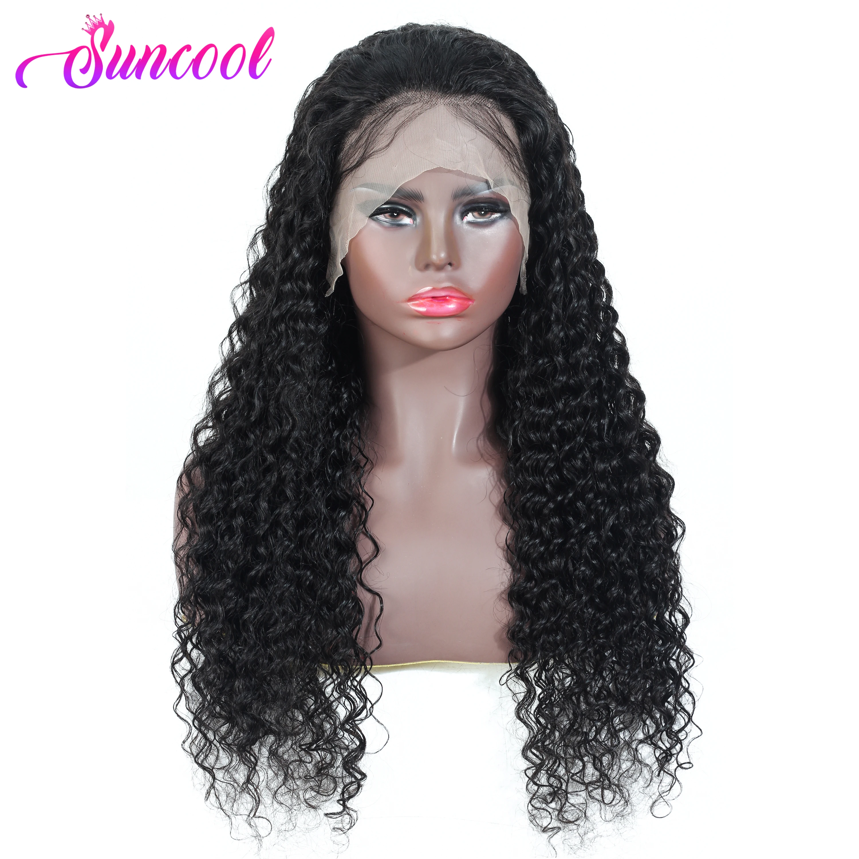 

Brazilian Deep Wave Human Hair Wigs 150% Density 13X4 Suncool Hair Deep Wave Lace Front Wig Non-remy 4x4 Lace Closure Wig