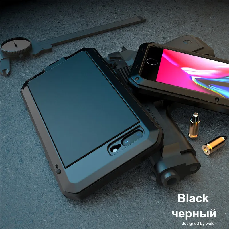 Black Роскошный защитный металлический алюминиевый чехол для телефона Doom для iPhone 11, чехол XS MAX XR X 6 6S 7 8 Plus 5S SE 5 5C, противоударный чехол - Цвет: Black