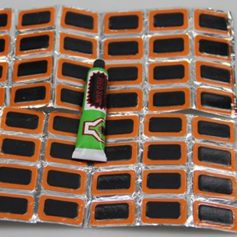 

48PCS Square Rubber Bicycle Tire Patch Cycle Repair Tools Puncture Repair Tool