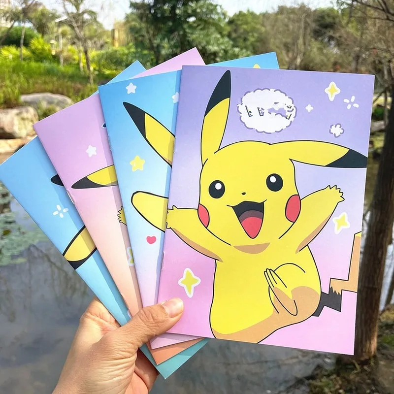 

1Book Random Creative Cartoon Cute Pikachu Anime Notebook Exercise Book Horizontal Line Books Journal Stationery