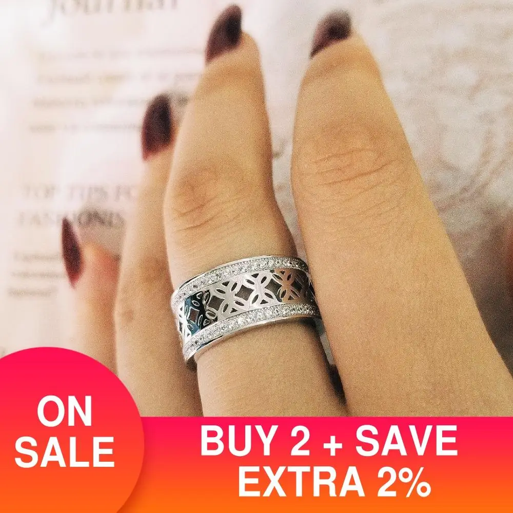 Твердые 2021 новый 925 стерлингового серебра Горячая обручальное кольцо циркона