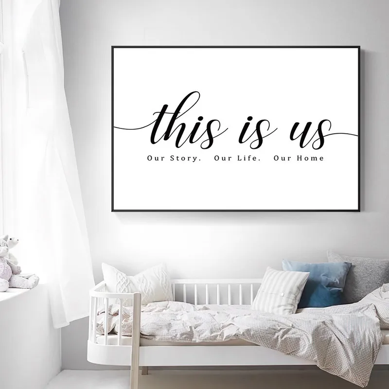 

Our Story Our Life Our Home Black and White Wall Art Canvas Paintings Print Poster Pictures for Bedroom Modern Home Decor CH107