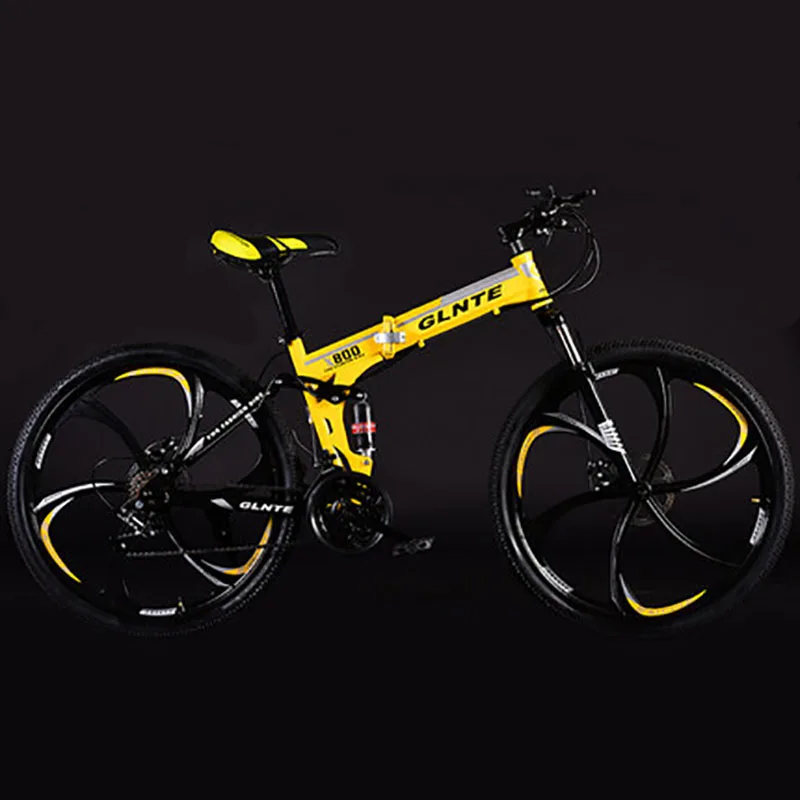 Складной горный велосипед 26 дюймов система двойной подвески нескользящее колесо