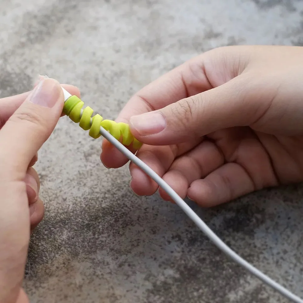 10 шт./упак. спиральный протектор кабеля линия передачи данных силиконовая