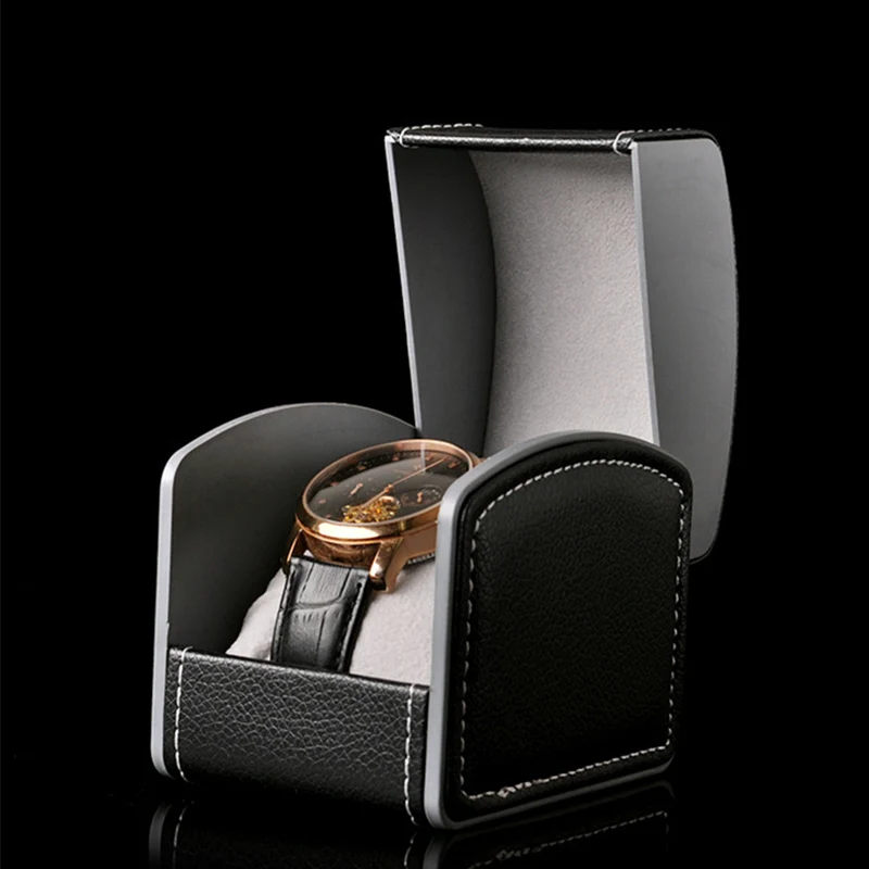 Leather watch high-end storage box single flip new bracelet bag ornament gift brand mechanical compression PU | Наручные часы