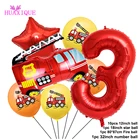 Латексный воздушный шар с пожарным двигателем, воздушный шар с пожарным двигателем, детское украшение на день рождения, латексный воздушный шар с тематикой пожарного, набор праздвечерние чных принадлежностей