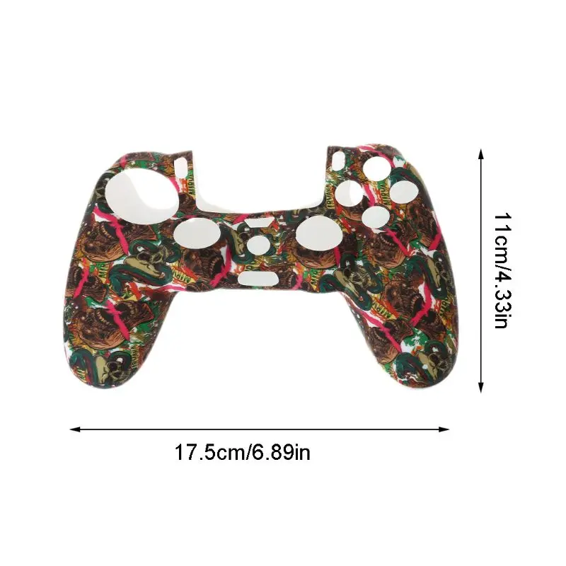 

1Set Star Skull Jewel Case Shell Protector Silicone Protective Cover with Joystick Cap for Sony PS4 Slim/Pro Gaming Controller A