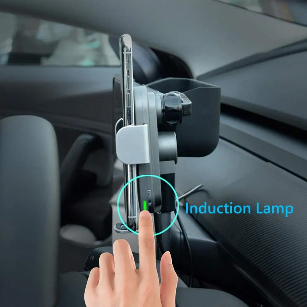 Kopen 7 Stks/set Stevige Mobiele Telefoon Houder Draadloze Opladen Multi-Functionele Black Center Console Zonnebril Organizer Voor Tesla Model3