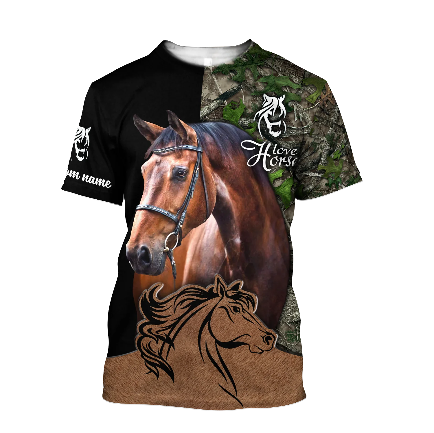 

2021 new T-shirt animal Lovely Horse 3D printing men's unisex streetwear casual fashion 110-6xl large size-04