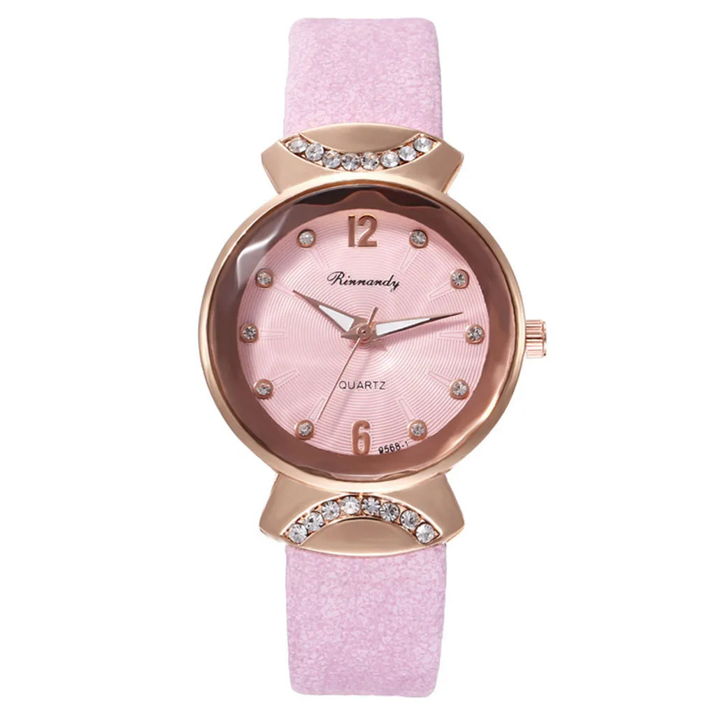 Модные креативные женские модные часы трендовые студенческие с кожаным ремешком