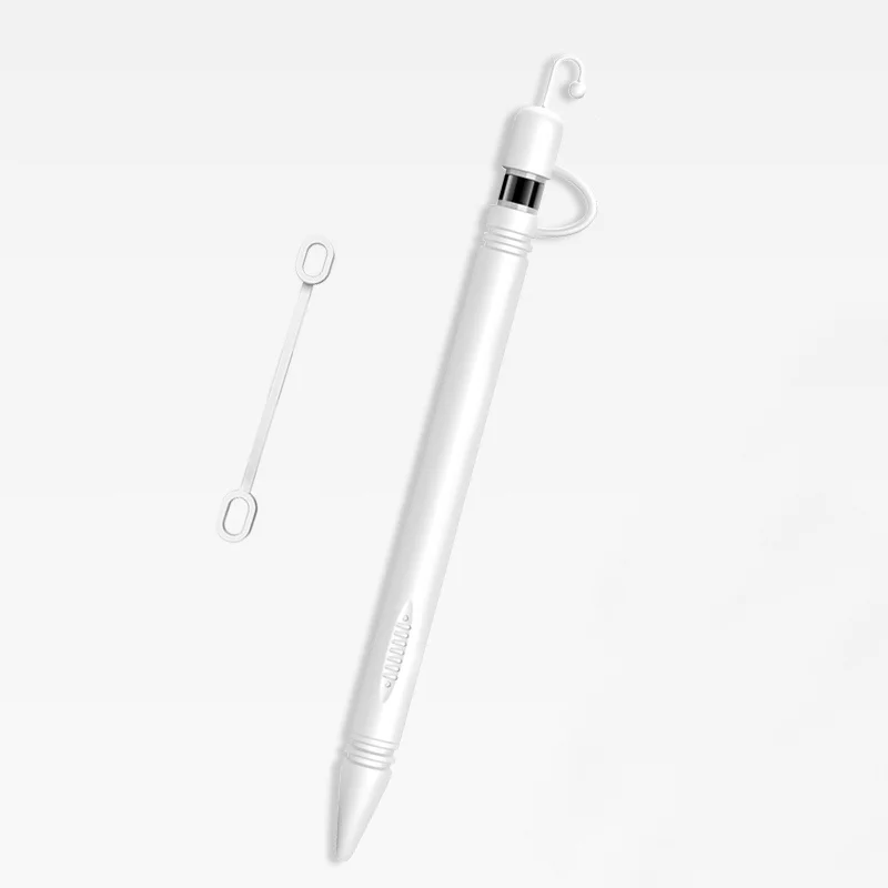 White Мягкий силиконовый чехол для Apple Pencil, стилус для Apple, 360, полный защитный чехол, коннектор для iPad Pro Tablet - Цвета: White