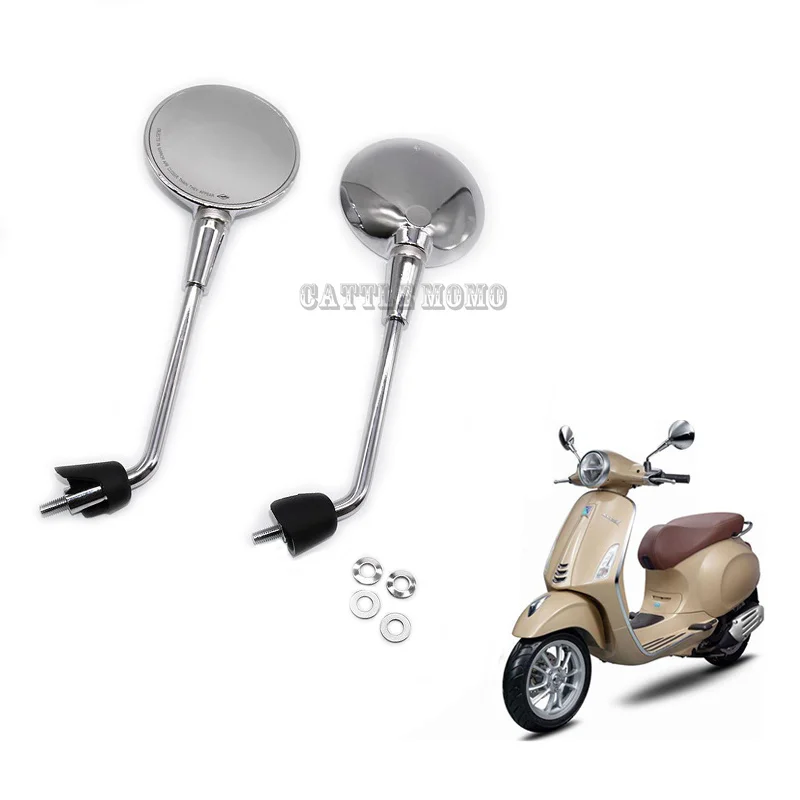 

Motorcycle Rear View side Mirrors Round Scooter Fit for Vespa Model GTV GTS LT LX LXV Sprint Primavera 50 125 250 300 GTS300