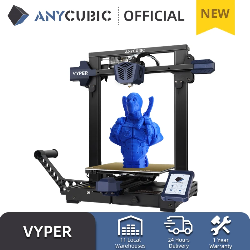 Новинка 2021 3D принтер FDM ANYCUBIC Vyper с автоматическим выравниванием более точная и