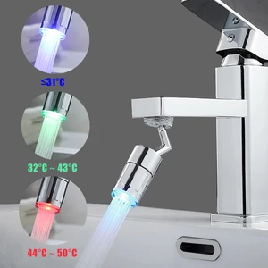 720°kitchen led sensor light faucet aerator adjustable anti splash filter tap bathroom shower faucet nozzle head water saving free global shippin