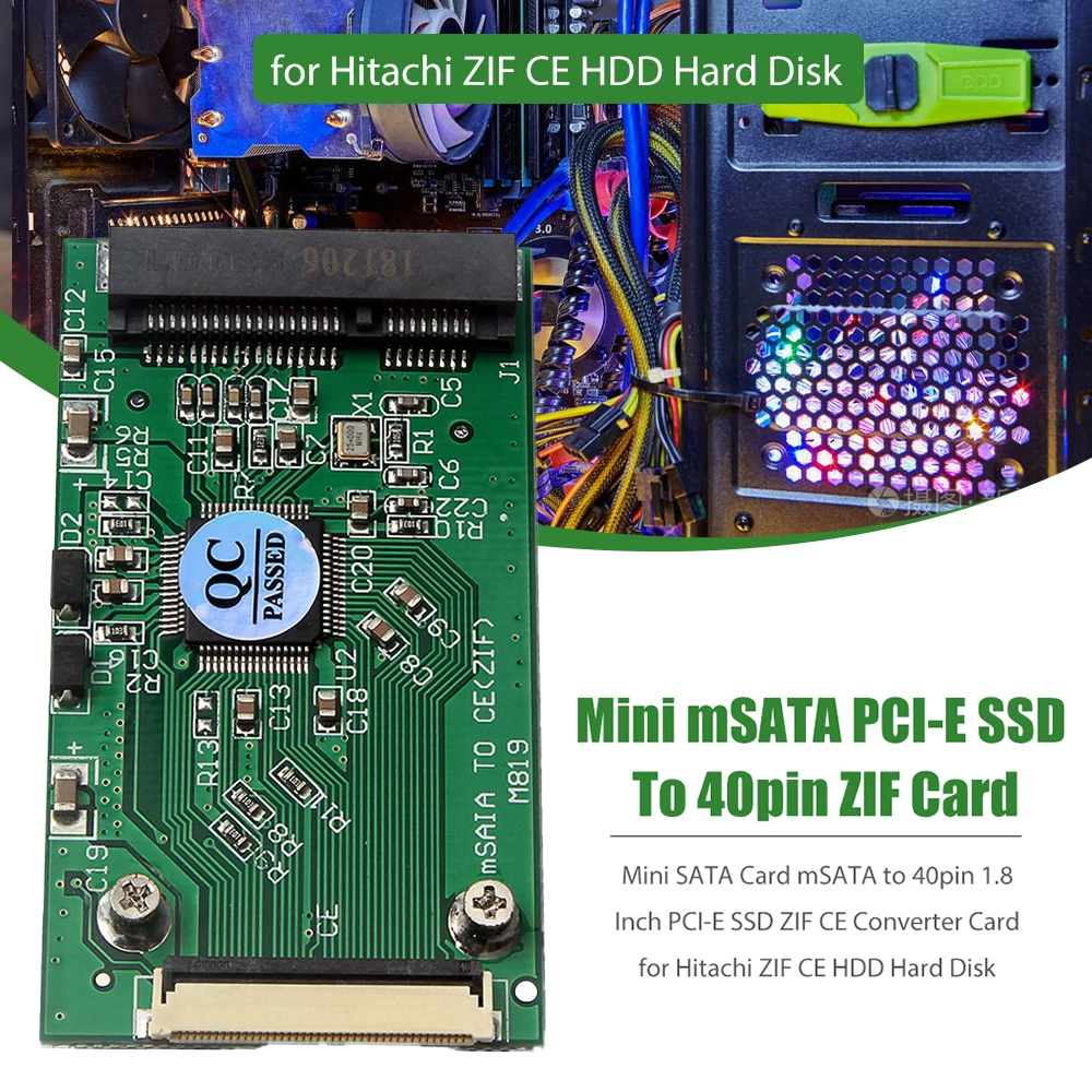 Мини SATA карта mSATA на 40pin 1 8 дюйма PCI-E SSD ZIF CE преобразователь карты для Hitachi HDD части