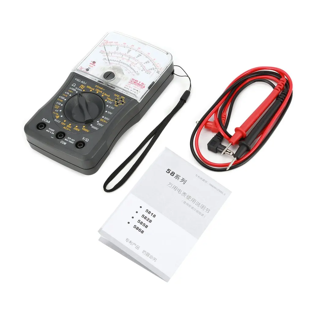 

Mini Handheld Analog Multimeter AC/DC Voltmeter Ammeter Resistance Continuity Capacitance Fuse & Diodes Tester