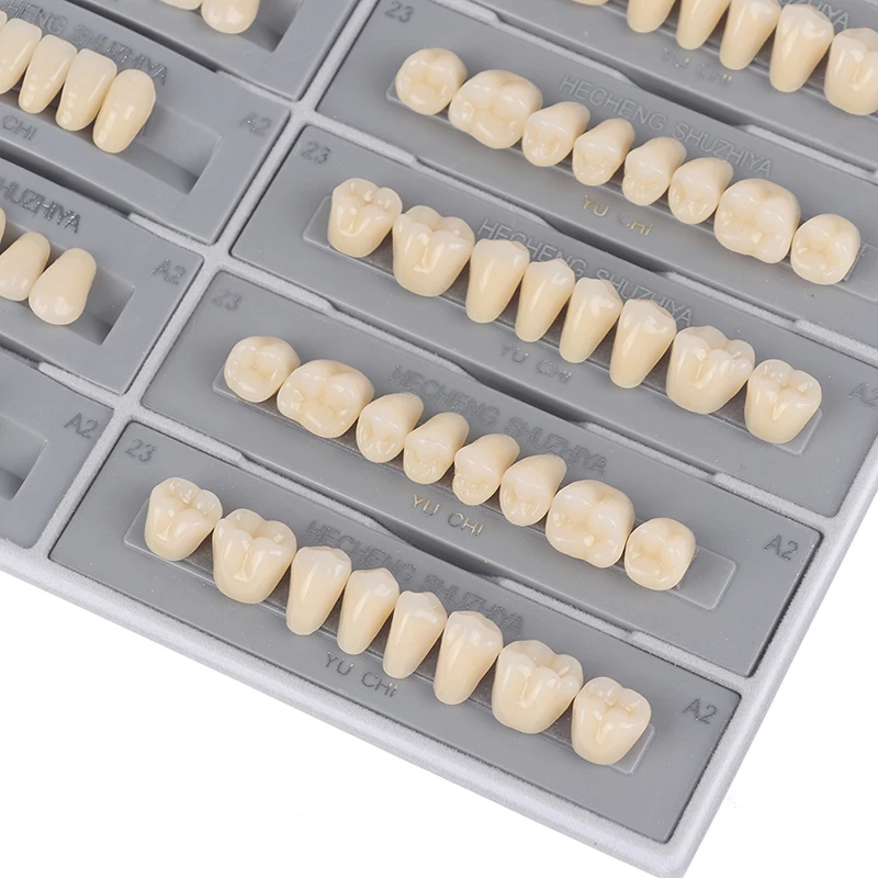 84 шт./корт. модель задних зубов из смолы поддельные зубы A2 направляющие для цвета |