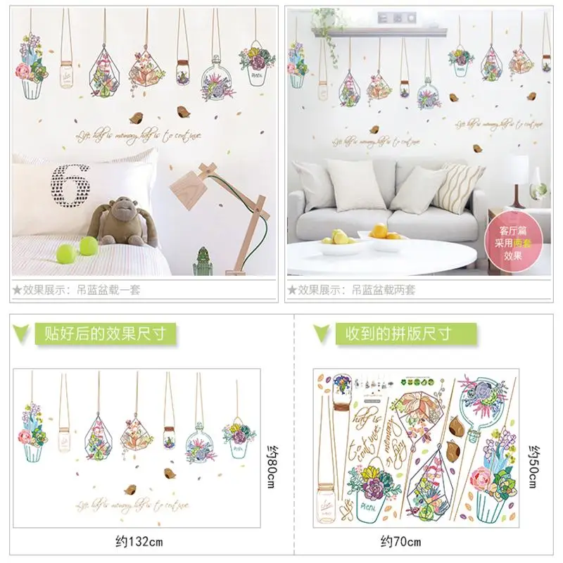

Bonsai Potted Butterfly Flower Plants Wall Stickers Living Room Kitchen Window Home Decor Decorative Home Decor Decal