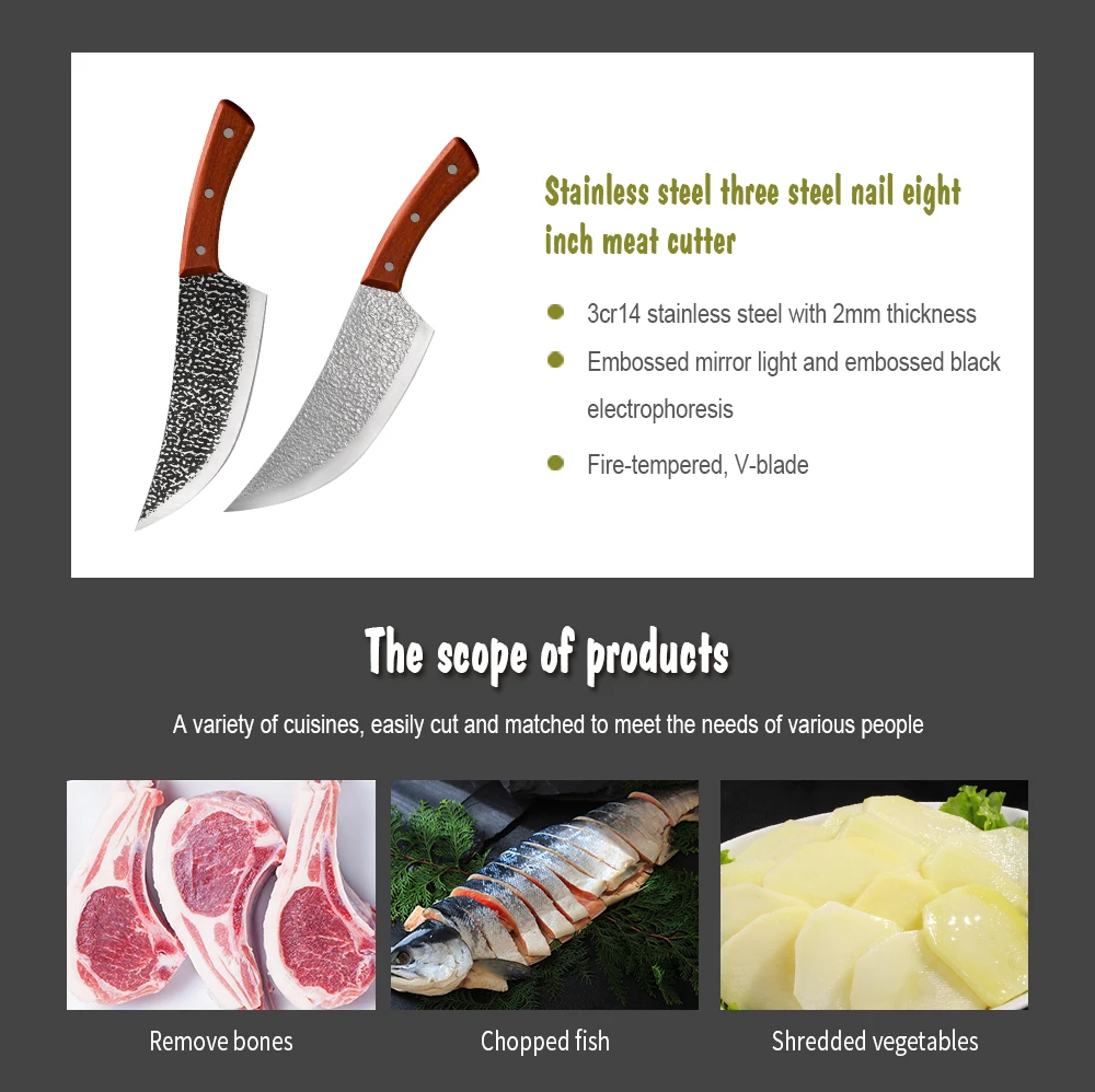 XYj нож для нарезки мяса мясника кухонный кемпинга охоты сербский шеф повара ковки