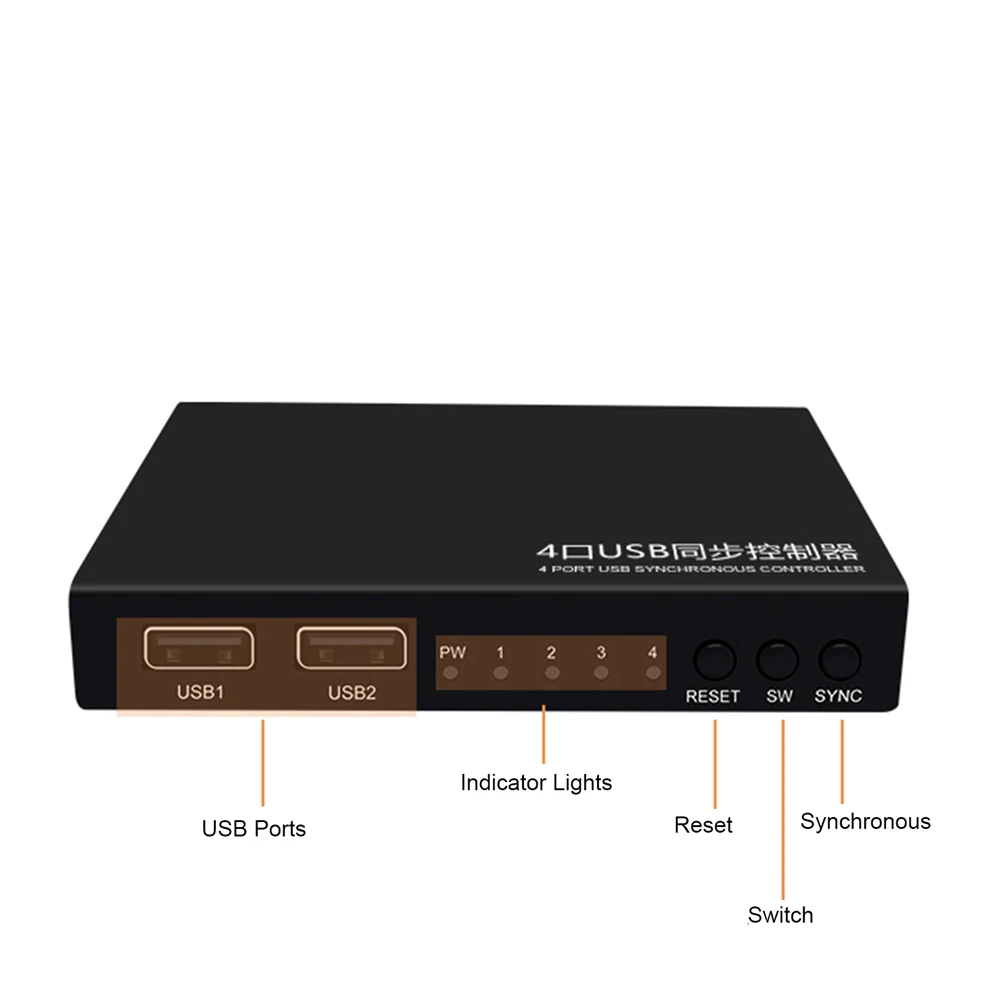 4 Порты USB синхронный контроллер переключения для игр клавиатура Мышь Synchronizor