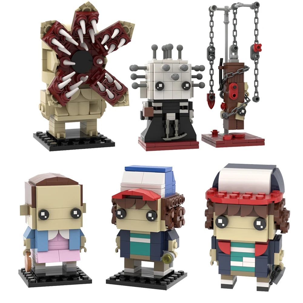 

MOC Mini Cartoon Knight/Strangers-Things Brickheadzss Character Hollow Collection Model Building Block Assembly Toy DIY Gift