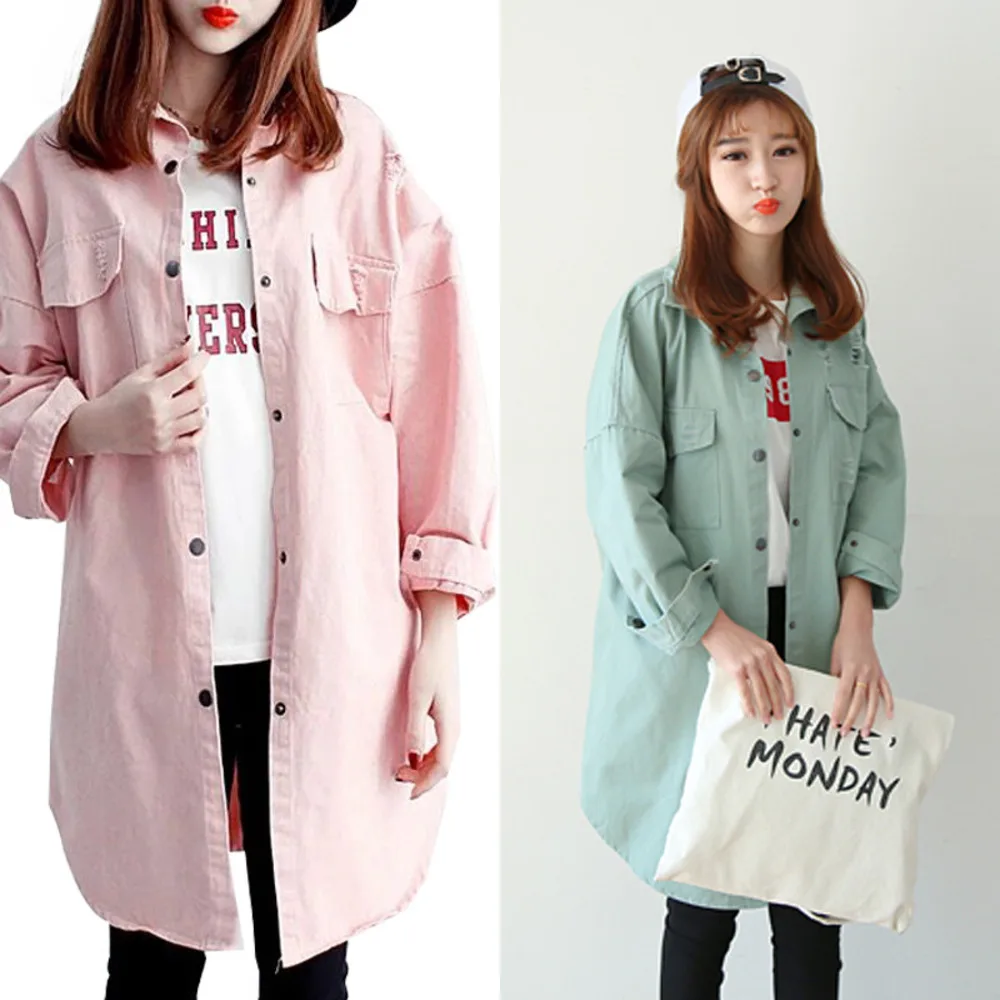 

newSpring Female Casual Windbreak Slim Loose Button Full Sleeve Turn-Down Collar Trench Coats Woman Clothing A246