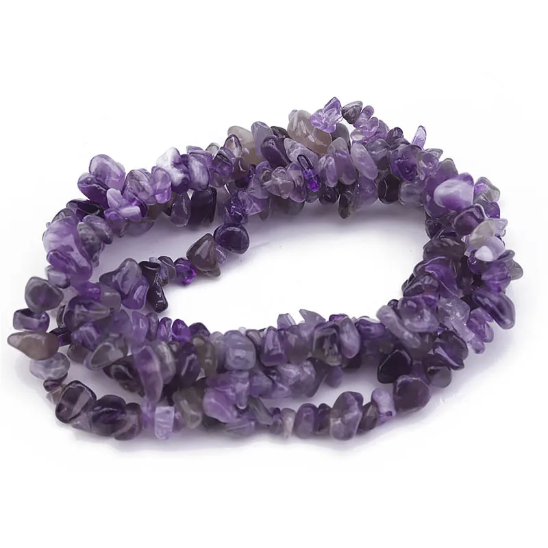 

80cm/lot Purple Color Crystal Quartz Gravel Loose Spacer Natural Stone Beads 5-8mm for DIY Jewelry Making Findings