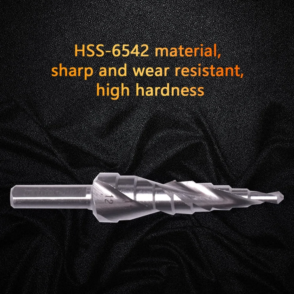 1 шт. 4-12 мм/4-20 мм/4-32 мм HSS6542 треугольный хвостовик спиральный паз Шаг сверло для фаски резки конусной пилы ступенчатое сверло