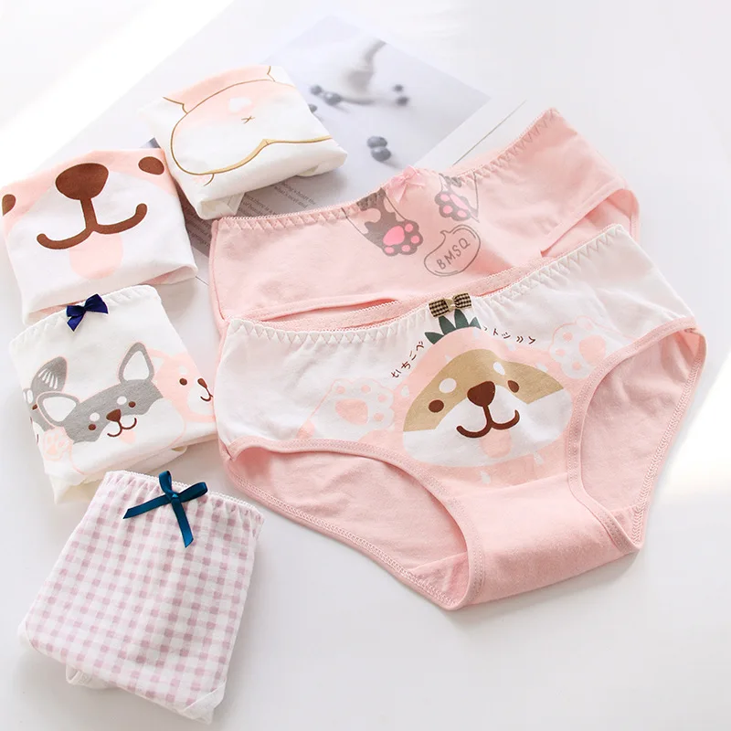 

Cartoon Corgi Dog Patterned Underwear For Women Cute Cotton Panties Soft Girls Students Briefs Ladies Lingerie