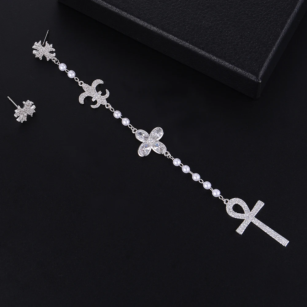 Модные Асимметричные Длинные висячие серьги Kellybola в форме цветка с кисточками