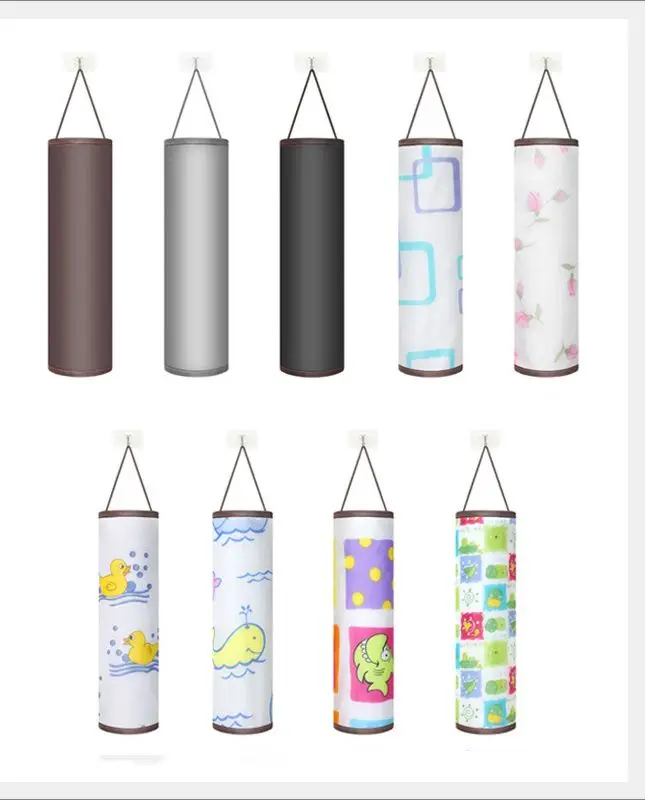 

3PCS Home Grocery Bag Holder Wall Mount Plastic Bag Holder Dispenser Hanging Storage Trash Garbage Bag Kitchen Garbage Organizer