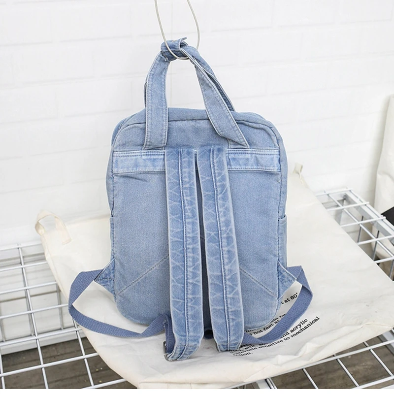 

High Quality Casual Women Backpack Denim School Backpack College Teen Girl School bags Female Student's Backpack