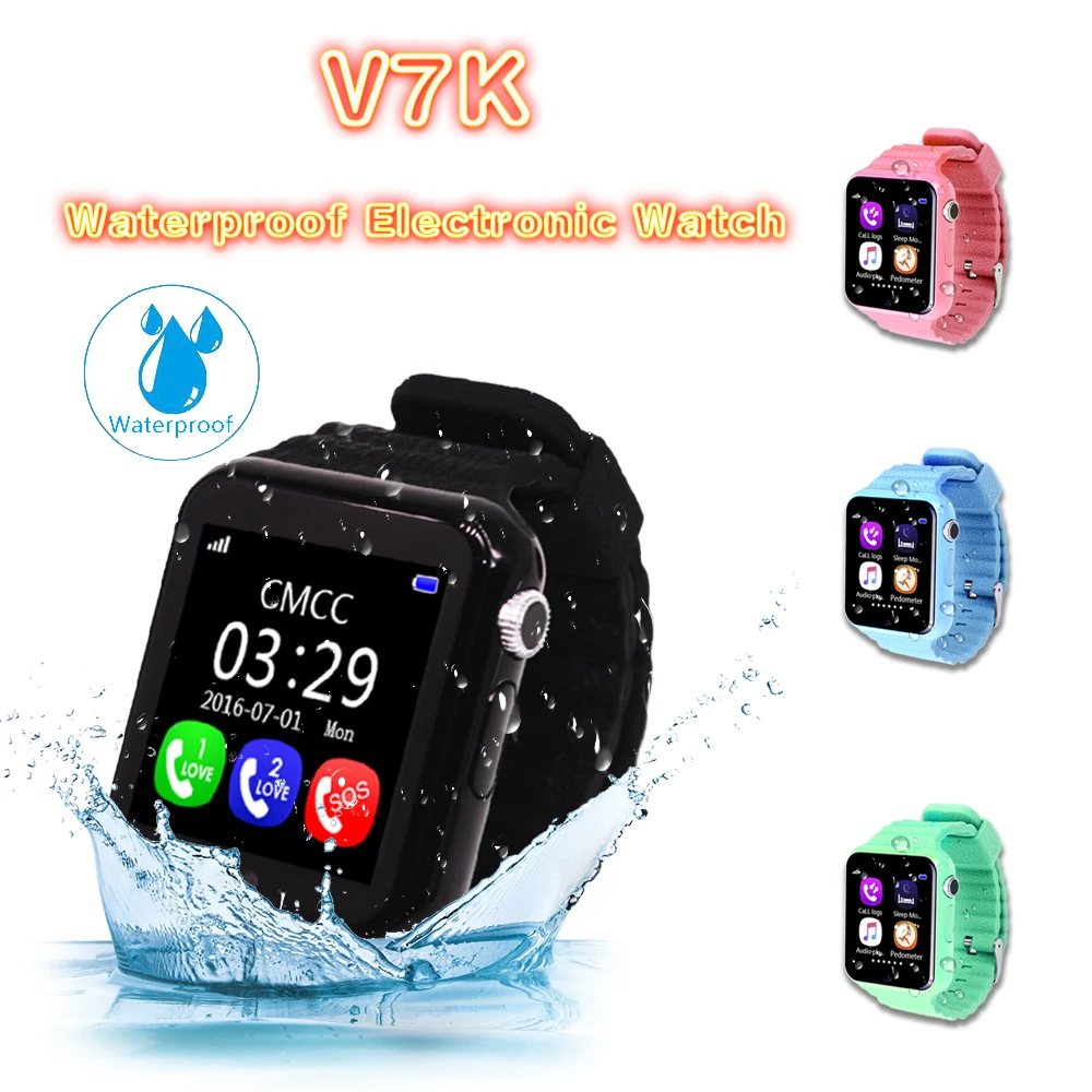 V7K водонепроницаемые GPS Bluetooth Смарт часы для детей Apple Android телефон Поддержка SIM /TF