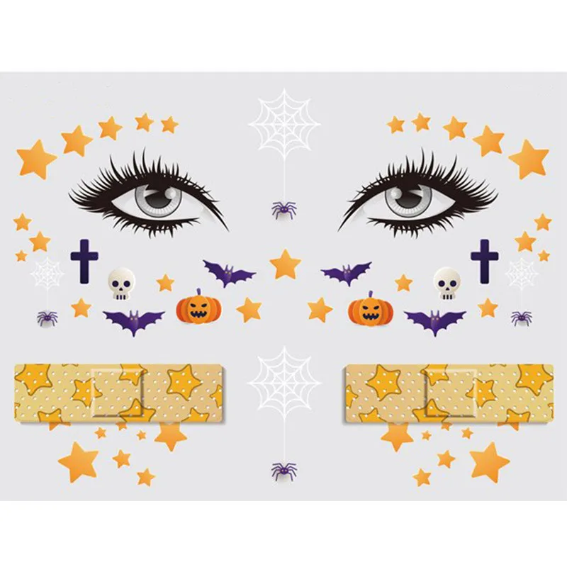 1 шт наклейки для лица Детский костюм хеллоуина паук веб-наклейки временных