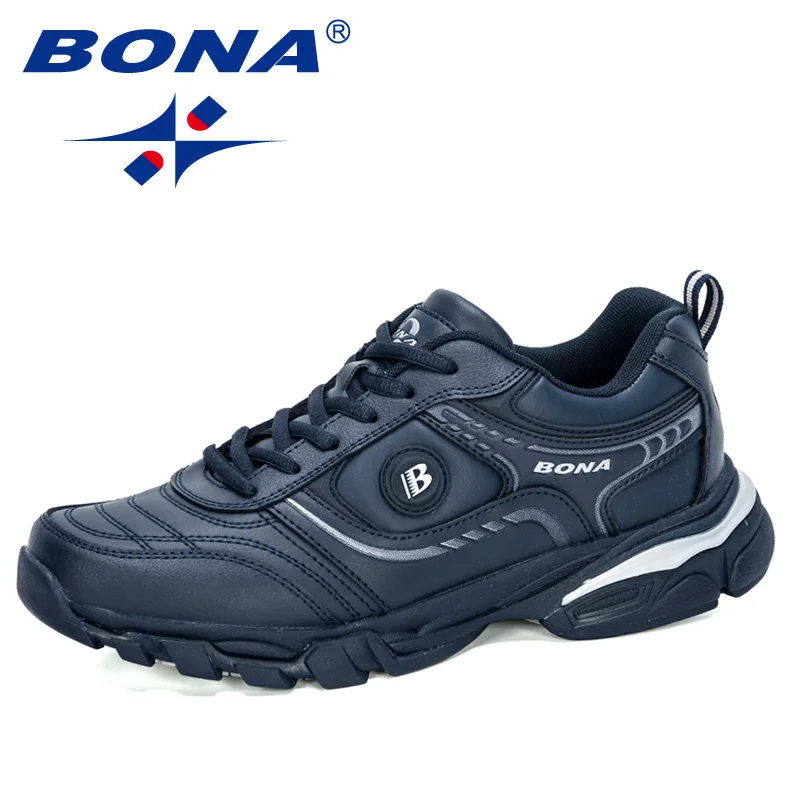 Кроссовки BONA мужские кожаные Стильная Спортивная обувь для бега удобные