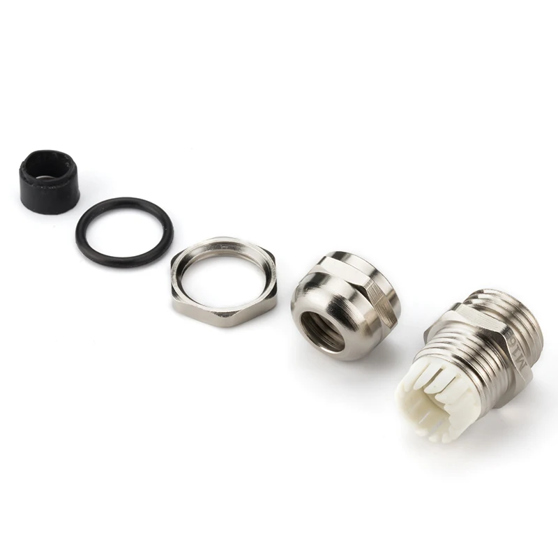 10 шт./лот никель латунь металл IP68 Водонепроницаемые кабельные ЖЕЛЕЗЫ соединитель